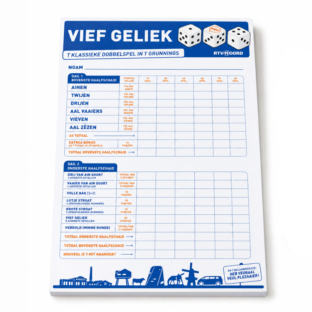 Vief Geliek Scoreblok